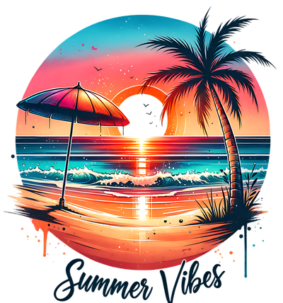 SUMMER VIBES BEACH DTF (direct-to-film) Transfer