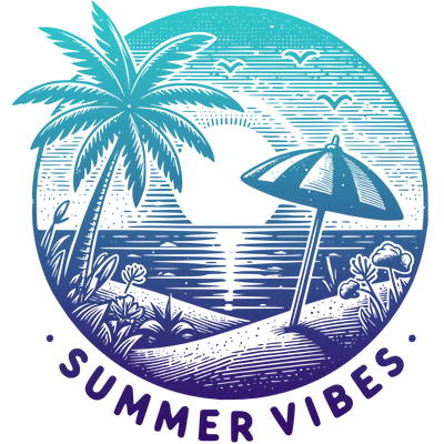 SUMMER VIBES BLUE DTF (direct-to-film) Transfer