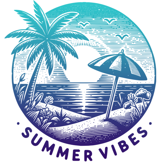 SUMMER VIBES BLUE DTF (direct-to-film) Transfer