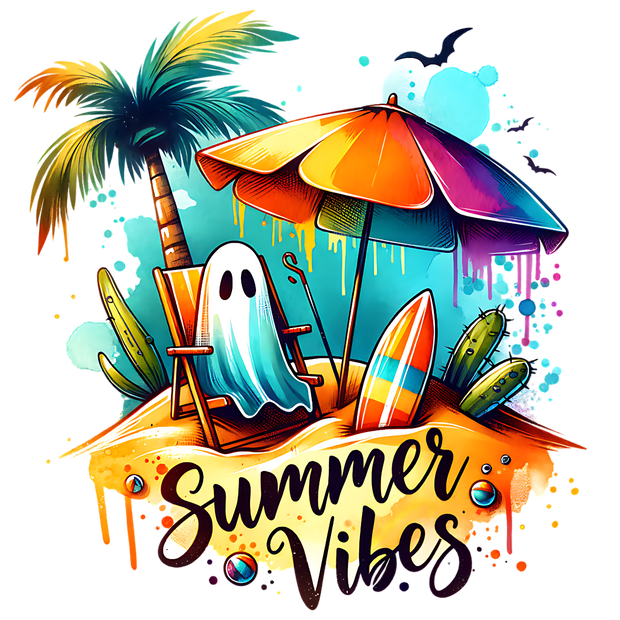SUMMER VIBES GHOST DTF (direct-to-film) Transfer