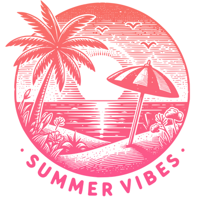 SUMMER VIBES PINK DTF (direct-to-film) Transfer