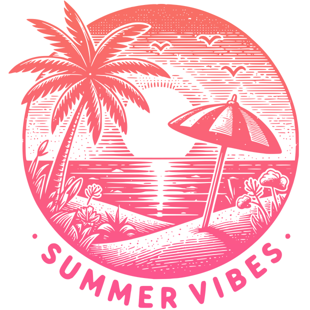 SUMMER VIBES PINK DTF (direct-to-film) Transfer