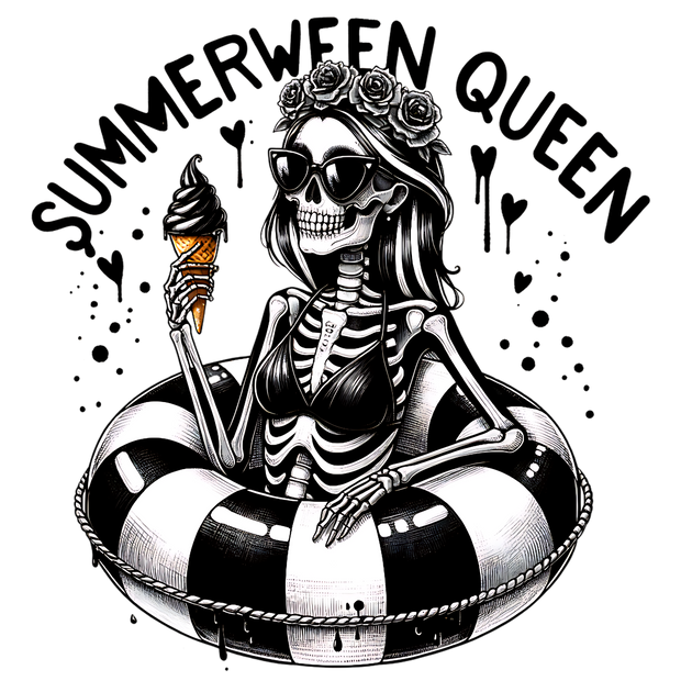 SUMMERWEEN QUEEN SKELETON DTF (direct-to-film) Transfer