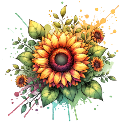 SUNFLOWER CLUSTER CLIPART DTF (direct-to-film) Transfer