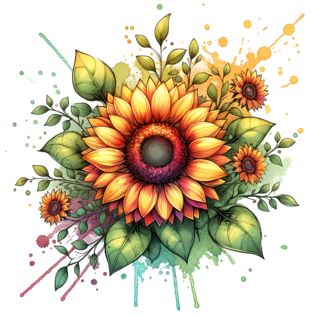 SUNFLOWER CLUSTER CLIPART DTF (direct-to-film) Transfer