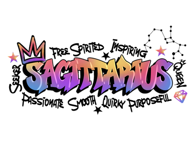 Sagittarius Graffiti Zodiac DTF (direct-to-film) Transfer