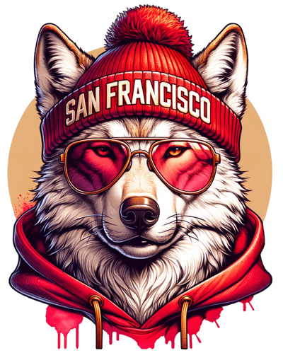 San Fran Red Beanie & Hoodie DTF (direct-to-film) Transfer