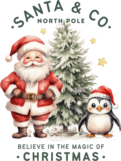 Santa and Co Believe in Magic With Penguin DTF (direct-to-film) Transfer