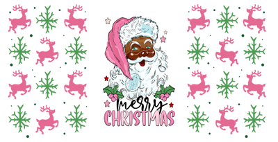 Santa christmas-Retro Christmas 16oz UV DTF Libby Cup Wrap