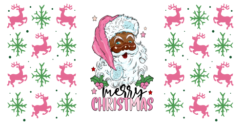 Santa christmas-Retro Christmas 16oz UV DTF Libby Cup Wrap