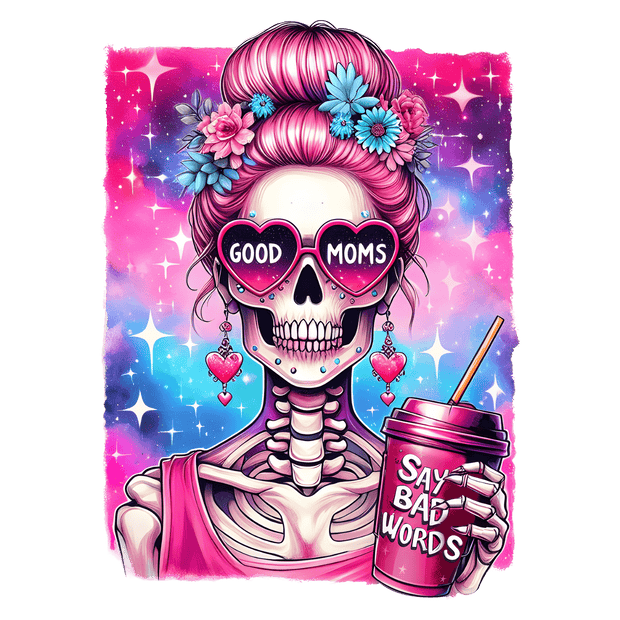 Say Bad Words Mom in Pink DTF (direct-to-film) Transfer