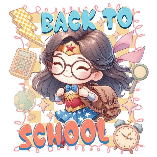 School Super Girl DTF (direct-to-film) Transfer