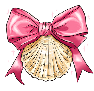 Seashell Pink Bow DTF (direct-to-film) Transfer