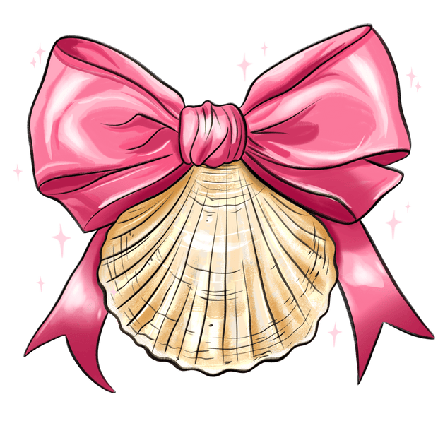 Seashell Pink Bow DTF (direct-to-film) Transfer