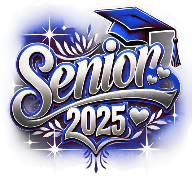 Senior 2025 Airbrushed Blue(1) DTF (direct-to-film) Transfer