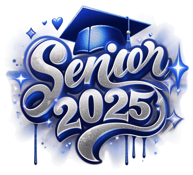 Senior 2025 Airbrushed Blue(2) DTF (direct-to-film) Transfer