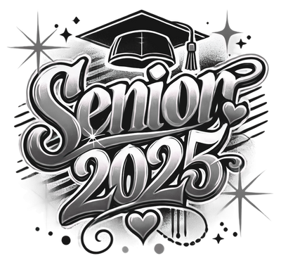 Senior 2025 Airbrushed Gray DTF (direct-to-film) Transfer