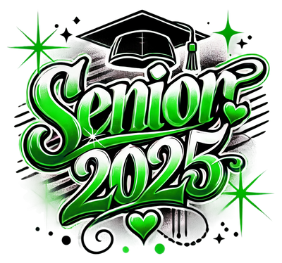 Senior 2025 Airbrushed Green(1) DTF (direct-to-film) Transfer