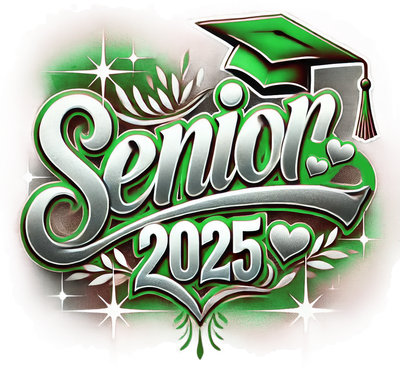 Senior 2025 Airbrushed Green DTF (direct-to-film) Transfer