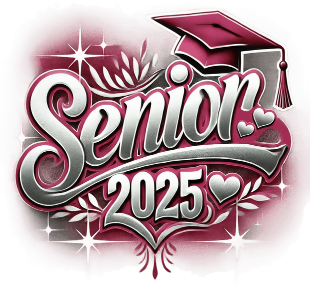 Senior 2025 Airbrushed Maroon(1) DTF (direct-to-film) Transfer