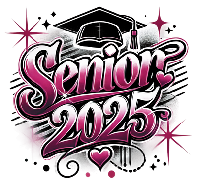 Senior 2025 Airbrushed Maroon DTF (direct-to-film) Transfer