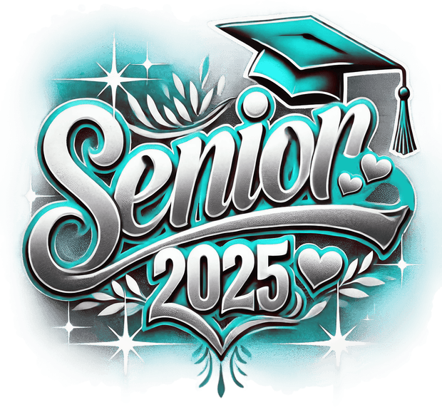 Senior 2025 Airbrushed Mint DTF (direct-to-film) Transfer