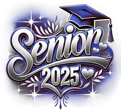 Senior 2025 Airbrushed Navy Blue(1) DTF (direct-to-film) Transfer