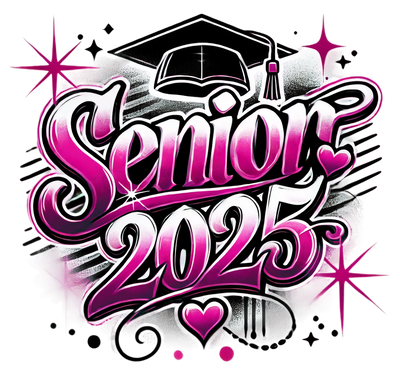 Senior 2025 Airbrushed Pink(1) DTF (direct-to-film) Transfer