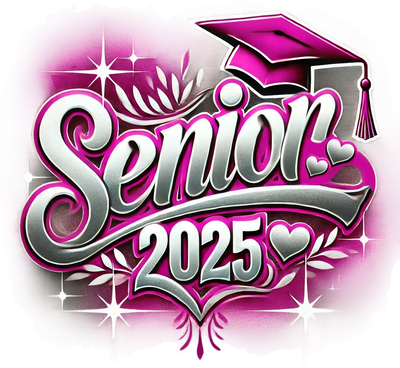 Senior 2025 Airbrushed Pink DTF (direct-to-film) Transfer