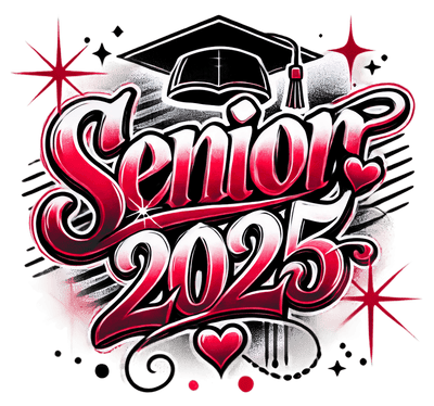 Senior 2025 Airbrushed Red(1) DTF (direct-to-film) Transfer