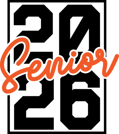 Senior 2026 in Orange & On a Frame DTF (direct-to-film) Transfer