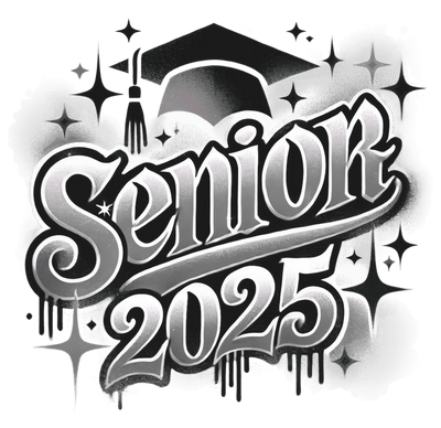 Senior Airbrushed Gray DTF (direct-to-film) Transfer