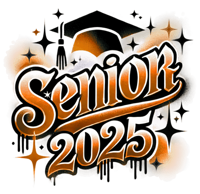 Senior Airbrushed Orange DTF (direct-to-film) Transfer