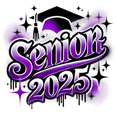 Senior Airbrushed Purple DTF (direct-to-film) Transfer