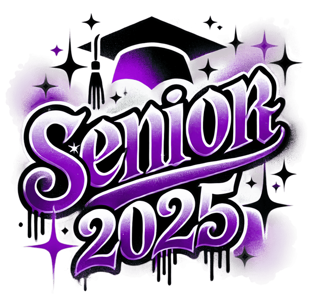 Senior Airbrushed Purple DTF (direct-to-film) Transfer