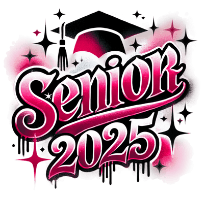 Senior Airbrushed Red DTF (direct-to-film) Transfer