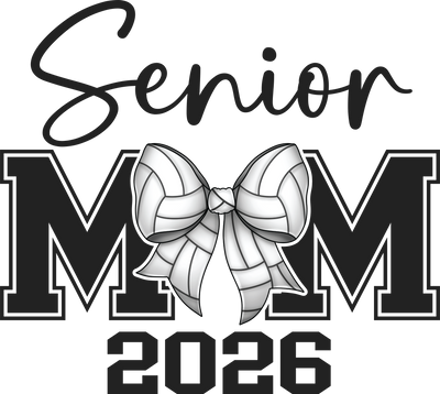 Senior Volleyball Mom 2026 Pattern on Bow DTF (direct-to-film) Transfer