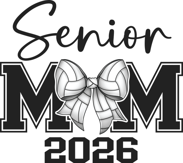 Senior Volleyball Mom 2026 Pattern on Bow DTF (direct-to-film) Transfer