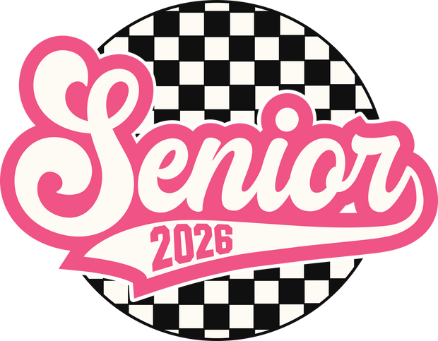 Senior in Pink 2026 Checkered(1) DTF (direct-to-film) Transfer