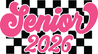 Senior in Pink 2026 Checkered DTF (direct-to-film) Transfer