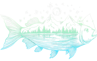 Shore Line in Fish DTF (direct-to-film) Transfer