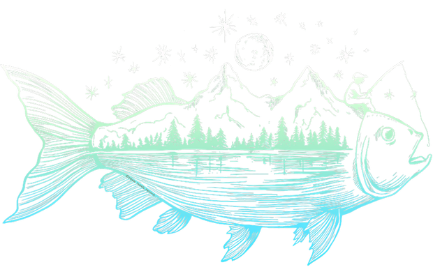 Shore Line in Fish DTF (direct-to-film) Transfer