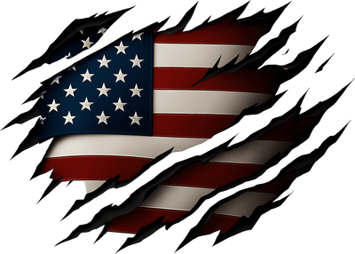 Shredded USA Flag DTF (direct-to-film) Transfer