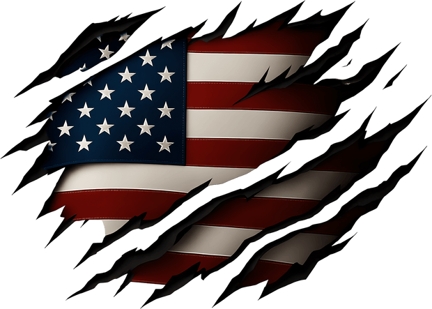 Shredded USA Flag DTF (direct-to-film) Transfer