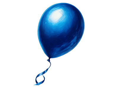 Single Blue Balloon DTF (direct-to-film) Transfer