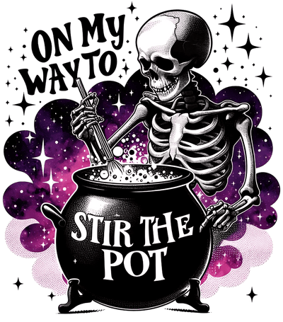 Skeleton Stirring the Pot DTF (direct-to-film) Transfer