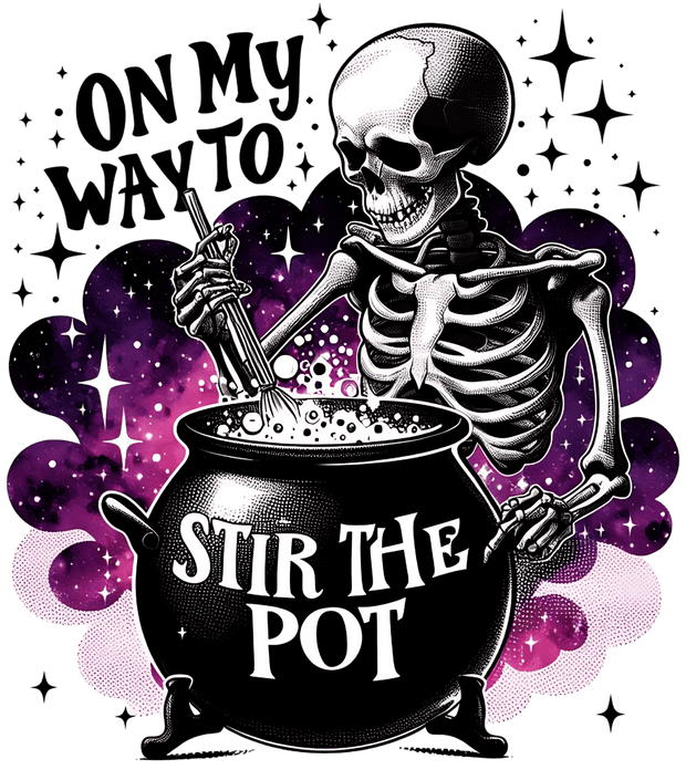 Skeleton Stirring the Pot DTF (direct-to-film) Transfer