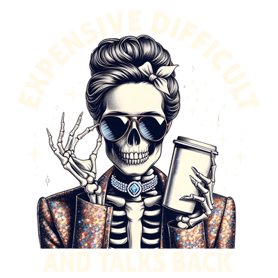 Skeleton in Glitter Coat DTF (direct-to-film) Transfer