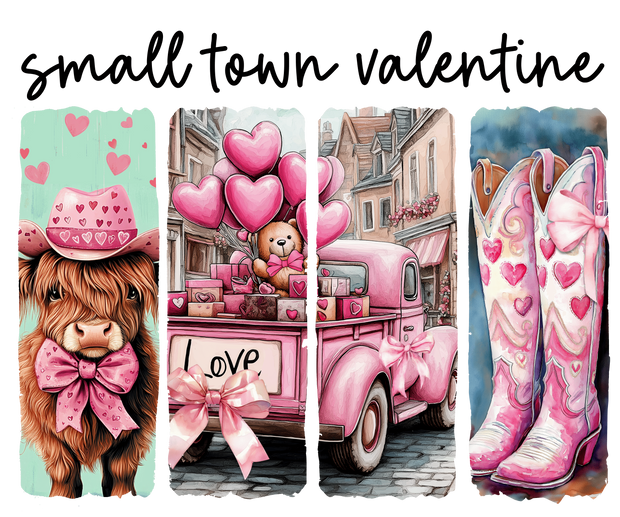 Smalltown Valentine Love Pink DTF (direct-to-film) Transfer