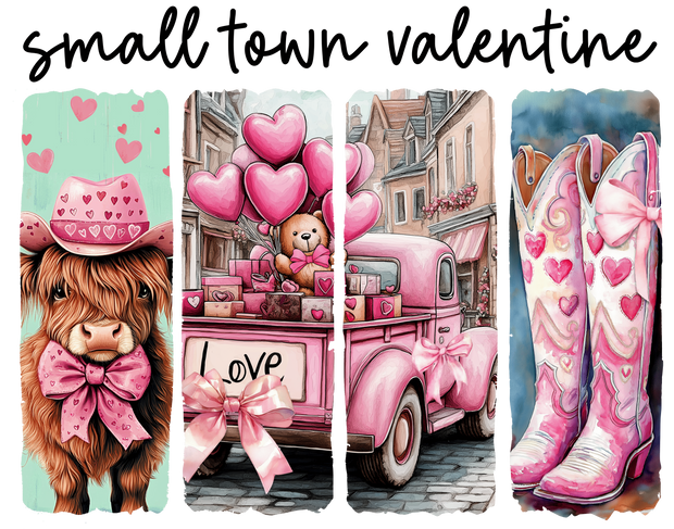 Smalltown Valentine in Pink DTF (direct-to-film) Transfer